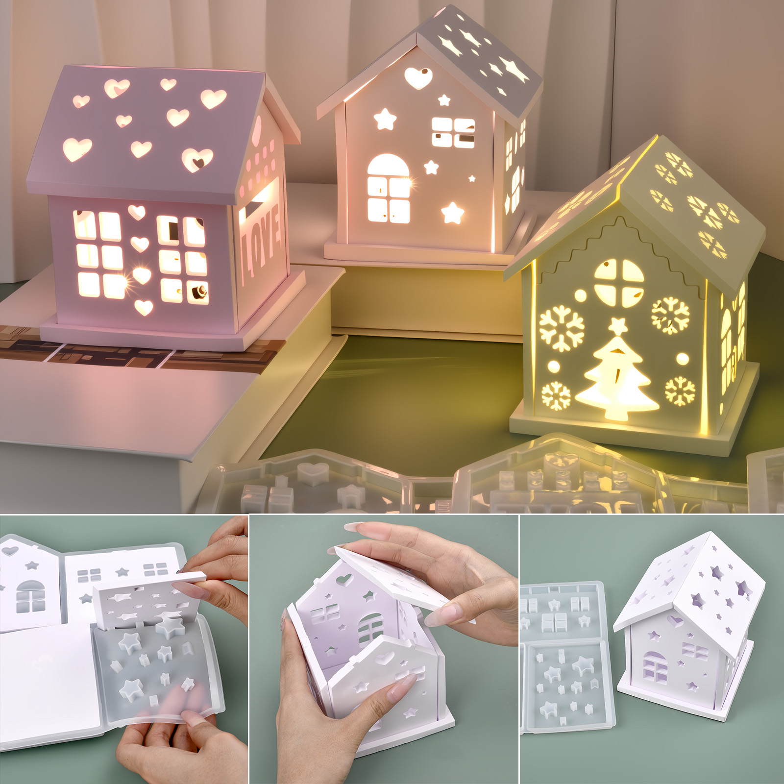 Candle Making Factory - 3D House แม่พิมพ์ซิลิโคน DIY Christmas Tree