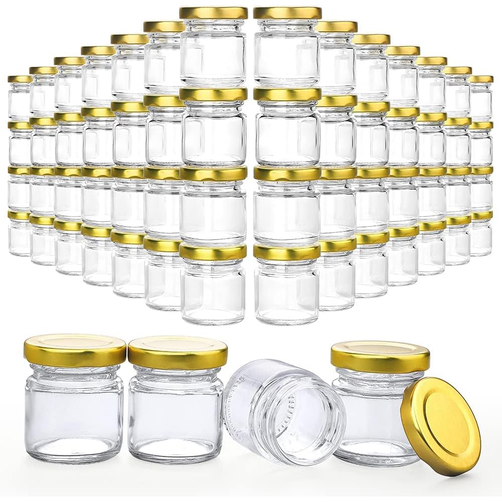 Candle Making Jars With Lids - ขวดแก้วขนาดเล็กพร้อมฝาปิด, ขวดน้ําผึ้งขนาดเล็ก 1.5 ออนซ์, ขวดเทียนสําหรับทําเทียนสําหรับของขวัญ, งานฝีมือ,