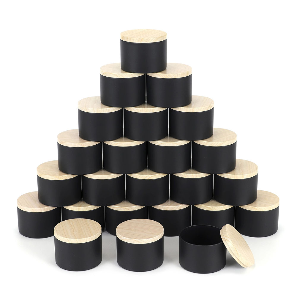 24 ชิ้น 4 ออนซ์สีดําเทียน, รอบ - Candle Making Jars With Lids บทวิจารณ์และราคา