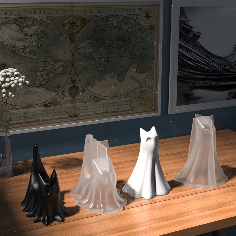 Ghost Cat ฮาโลวีนเดสก์ท็อปเครื - Candle Making Factory บทวิจารณ์และราคา