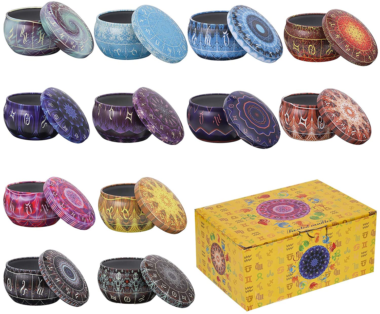 12 แพ็คเทียนกระป๋องรอบเทียนคอน - Candle Making Jars With Lids บทวิจารณ์และราคา