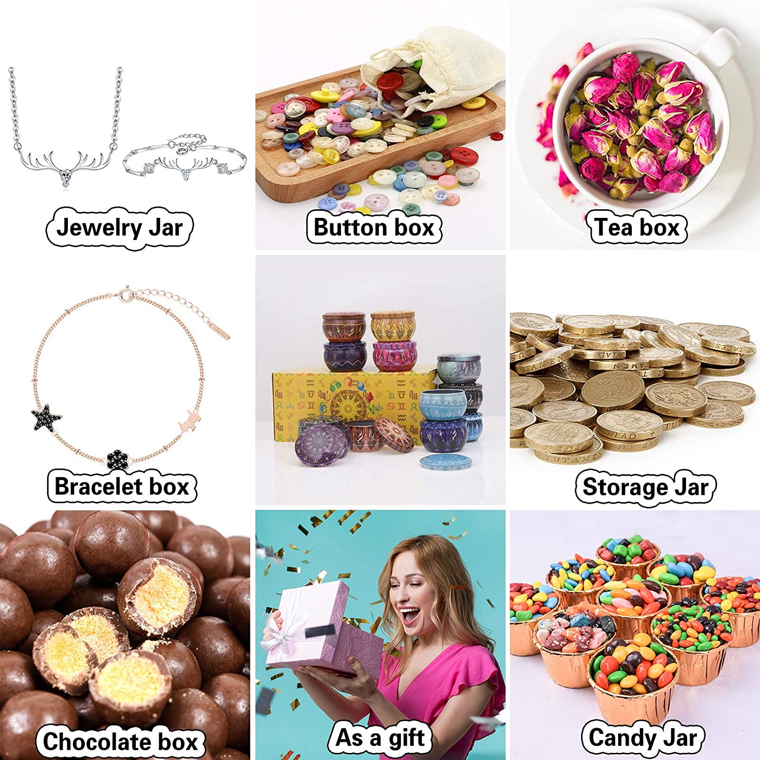 12 แพ็คเทียนกระป๋องรอบเทียนคอน - Candle Making Jars With Lids บทวิจารณ์และราคา